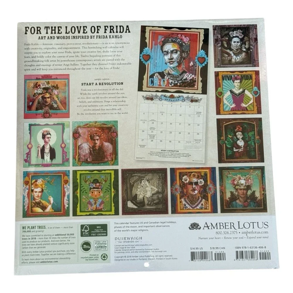 For The Love Of Frida 2019 Calendar of Art & Words Inspired by Frida Kahlo - Picture 2 of 2